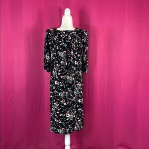Vintage unbranded floral print midi dress union made small-med